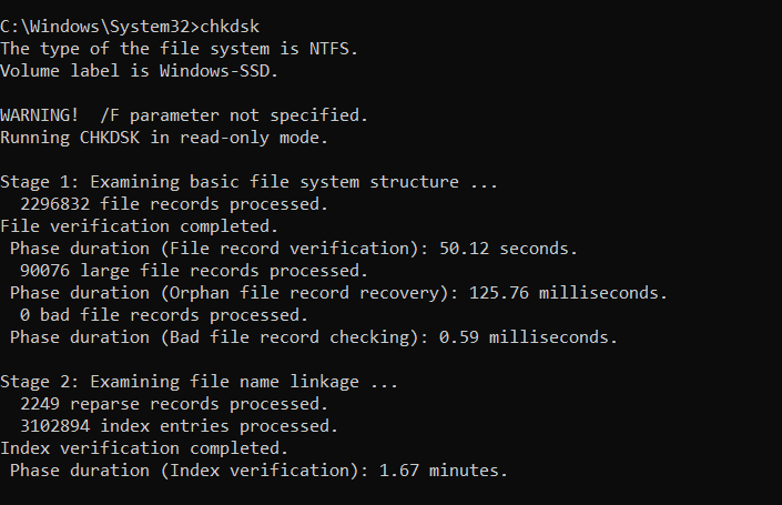 chkdsk